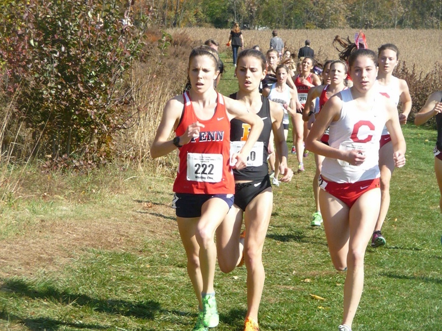 Cleo Whiting of Penn (l), Princeton's Lindsay Eysenbach and
Cornell's Caroline Kellner