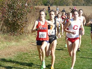 Cleo Whiting of Penn (l), Princeton's Lindsay Eysenbach and
Cornell's Caroline Kellner