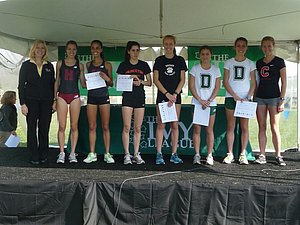 Women's 8-14 (l) to (r.): Viviana Hanley, Morgan Kelly, Emily De La Bruyere, Heidi Caldwell, Alison Lanois, Elizabeth Markowitz, Elizabeth Simpson
