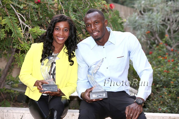 Shelly Ann Fraser Pryce con Usain Bolt