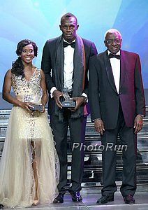 Shelly-Ann Fraser-Pryce,Usain Bolt and Lamine Diack