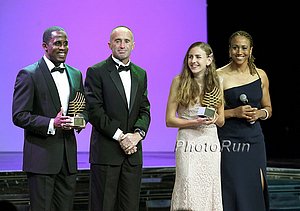 Dwight Phillips (Lifetime Achievement Award) Alberto Salazar (Coaching Achievement Award) ,Mary Cain (Rising Star) and Charmaine Crooks