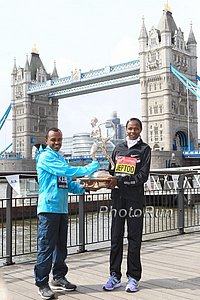 Tsegaye Kebede and Priscah Jeptoo