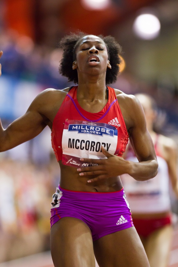 Millrose Games indoor track and field: Francena McCorory, women's 400 meters, winner, adidas