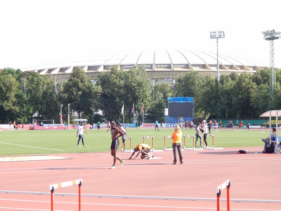 View of the main stadium from the practice track
