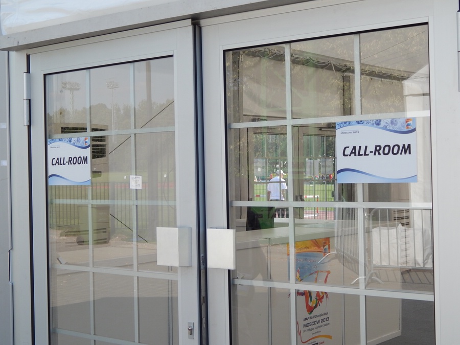 The "Call Room". This is where the athletes wait to go to the main stadium.
