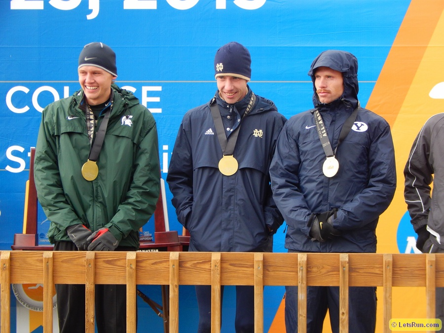 L to R: Caleby Rhynard (Michigan St. #34), Martin Grady (Notre Dame #35) and Jared Ward (BYU #36)