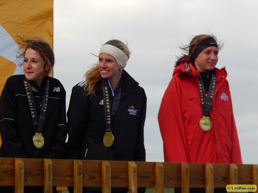 The top 40 Women (All-Americans): #38 to 40 l to r: Sarah Collins, Courtney Frerichs, Katie Borchers
