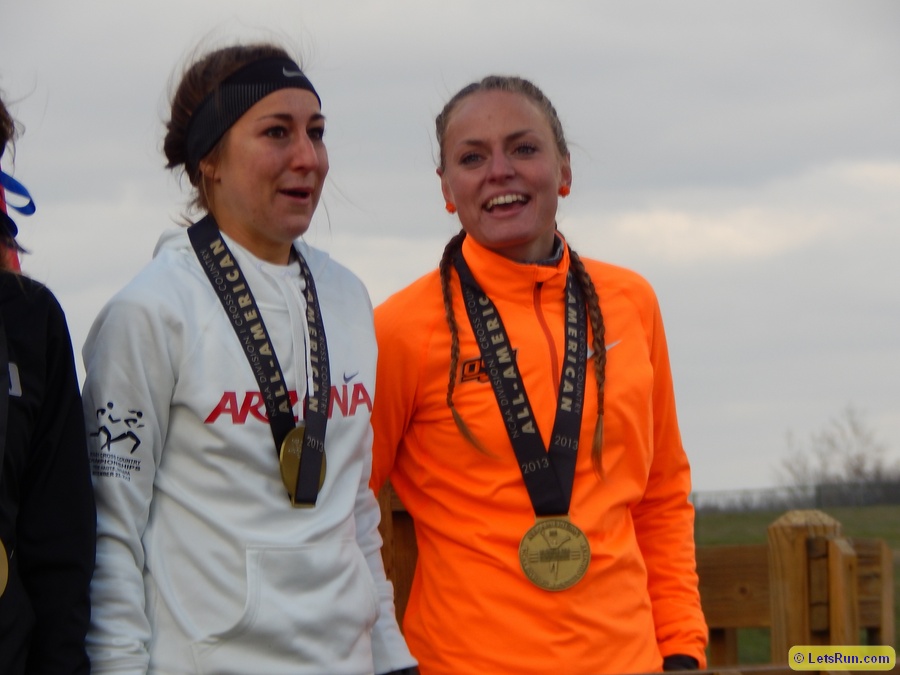 Dominque Scott of Arkansas and Monika Juodeskaite of Ok. State