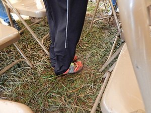 Abbey D'Agostino's shoes - no chance those New Balance's were coming off