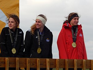 The top 40 Women (All-Americans): #38 to 40 l to r: Sarah Collins, Courtney Frerichs, Katie Borchers