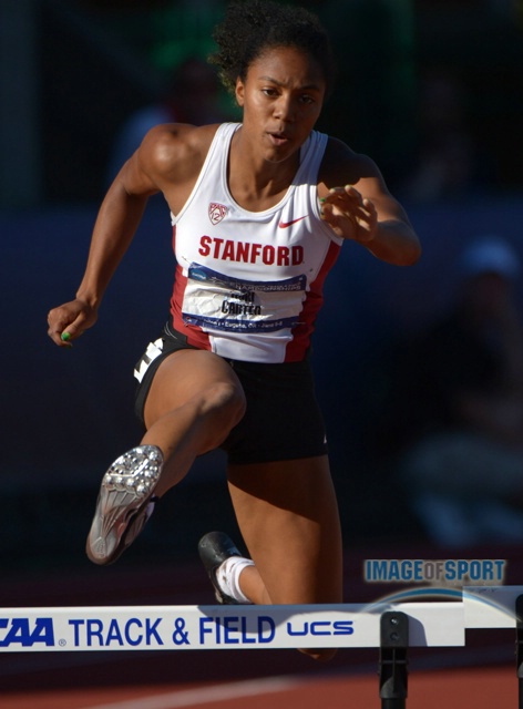 Kori Carter of Stanford Top Qualifier in Hurdles
