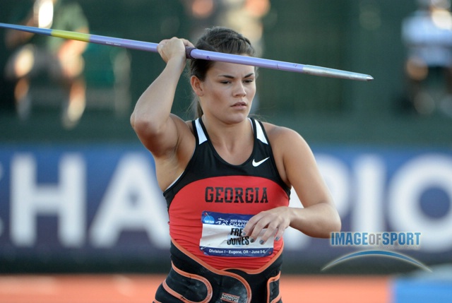 Freya Jones of Georgia wins the womens javelin 180-3