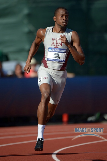 Deon Leondore of Texas A&M 45.36 in His Semi