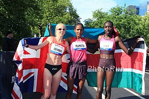 Gemma Steele, Mamitu Daska and Linet Masai