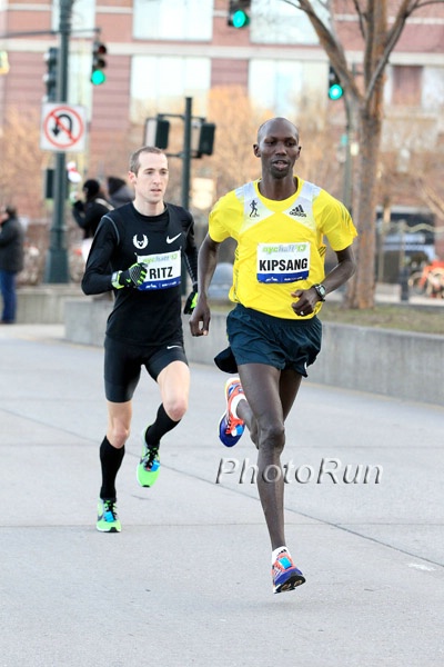 Wilson Kipsang Starting To Pull Away from Ritzenhein