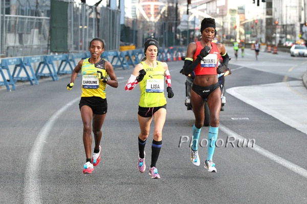 Caroline Rotich, Lisa Stoblic and Diane Nukuri-Johnson Battling Late