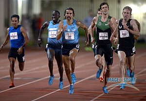 Will Leer Won the Premier Men's 1500 Over  Leonel Manzano, Lopez Lomong, Andrew Wheating and Galen Rupp