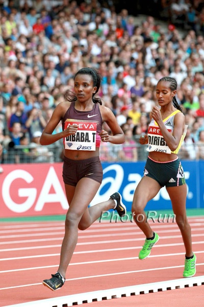 Dibaba Got the Win in 14:23 But Almaz Hung Close