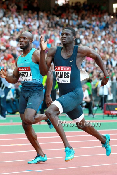 James 43.96 Beat Merritt's 44.09