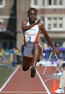 Samantha Williams of Miami competes in the college womens triple jump championship