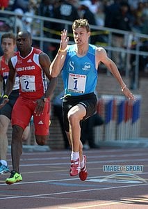 Christophe Lemaitre (FRA) wins the Olympic development 100m in 10.29