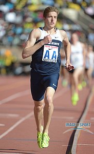 Performer of the Meet Casimir Loxsom runs the third leg on the Penn State 4 x 800m relay