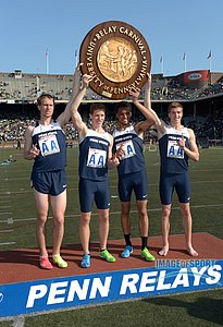 Penn State 4X800 From left: Robby Crease and Brannon Kidder and Za'Von Watkins and Casimir Loxsom.