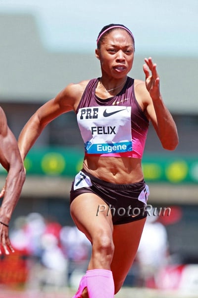 Allyson Felx in 100m