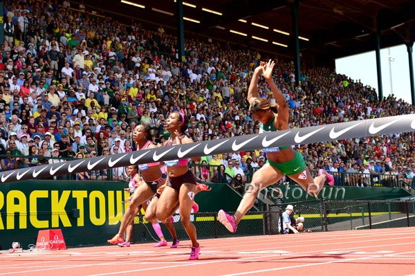 Shelly Ann Fraser Pryce Wins 10.71 Over Blessing Okagbare 10.75