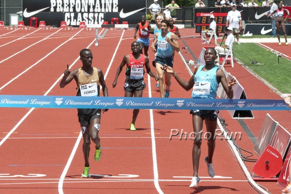 Classic Kemboi Celebrating Even in 2nd Place