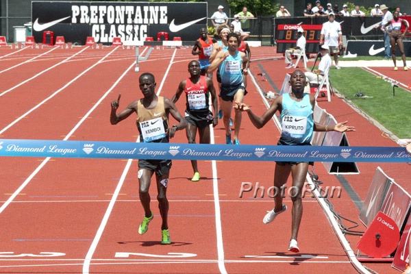 Kemboi and Kipruto Both Celebrate