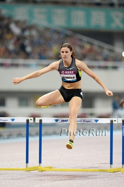 Zuzana Hejnová  in the 400m Hurdles