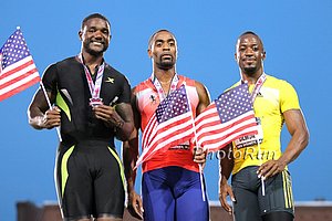 Justin Gatlin, Tyson Gay, Charles Silmon