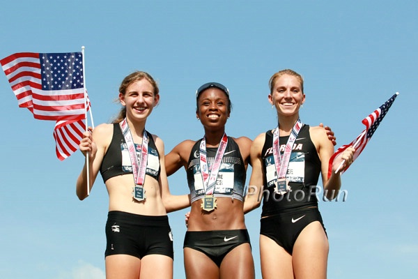 Cory McGee (r) when she made Worlds in 2013 with Mary Cain and Treniere Moser