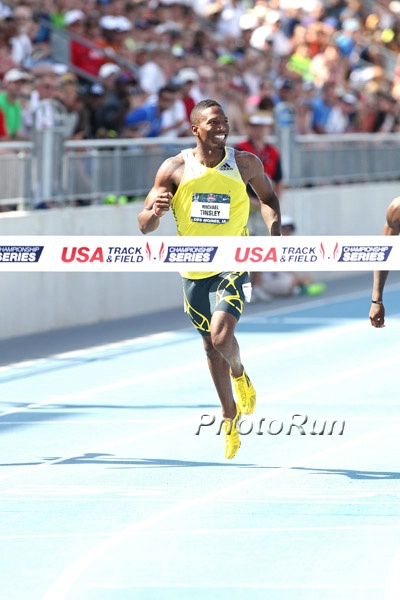 Michael Tinsley Won the 400m Hurdles