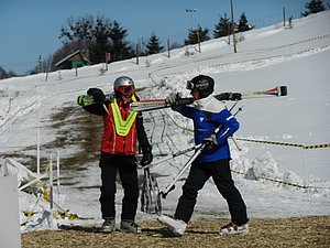 We Swear These Dudes Were Crossing the Course With Skis
