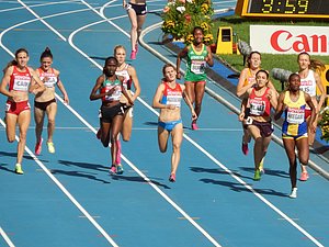 Mary Cain Moves Up, Olympi Champ Nancy Langat On Her Left
