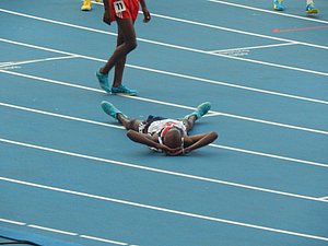 Mo Farah Enjoys His Gold