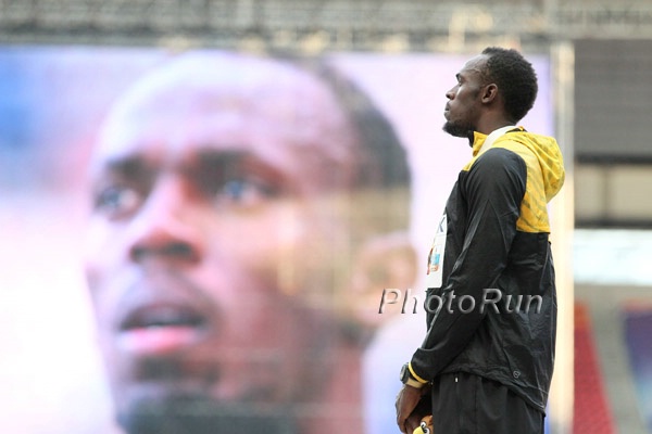 Bolt on 200m Medal Stand