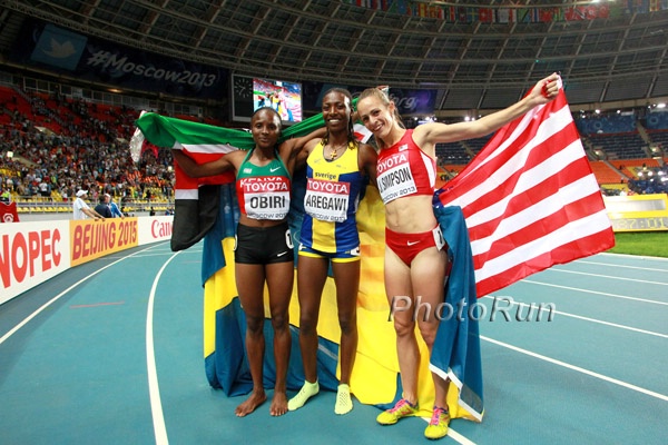 Hellen Obiri, Abeba Aregawi, Jenny Simpson