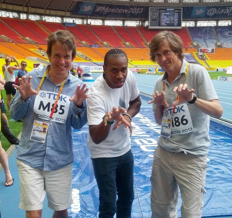 Rojo, Yohan Blake and Wejo in Moscow