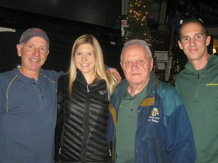 Pat Tyson, Bill Dellinger, Dave (nikeman) and txRUNNERGirl @ Ron Tabb's bar.