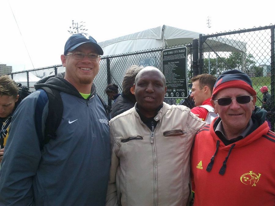 LRCer VaCoach with 1988 Olympic 1500m Champ Peter Rono and Coach Colm O'Connel