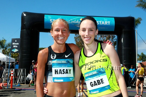 Jordan Hasay and Gabe Grunewald Smiling