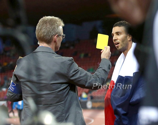 Mehiedine Mekhissi Benabbad Yellow Card (would become red)