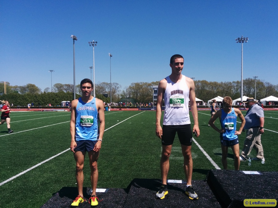 Rob Napolitano of Columbia, Brown's Tyler Benster and Columbia's Harry McFann