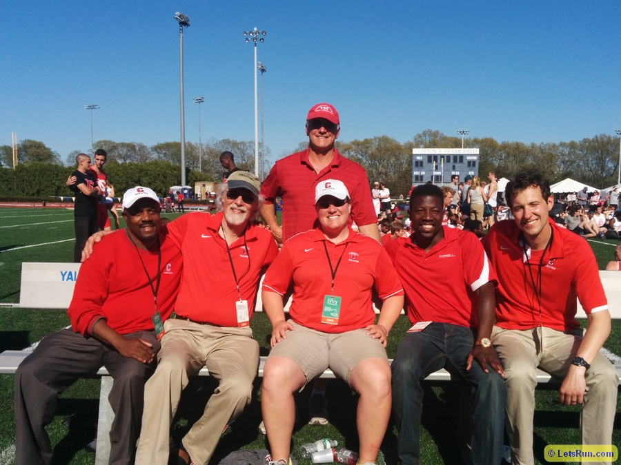 Head coach Nathan Taylor and the Cornell assistants