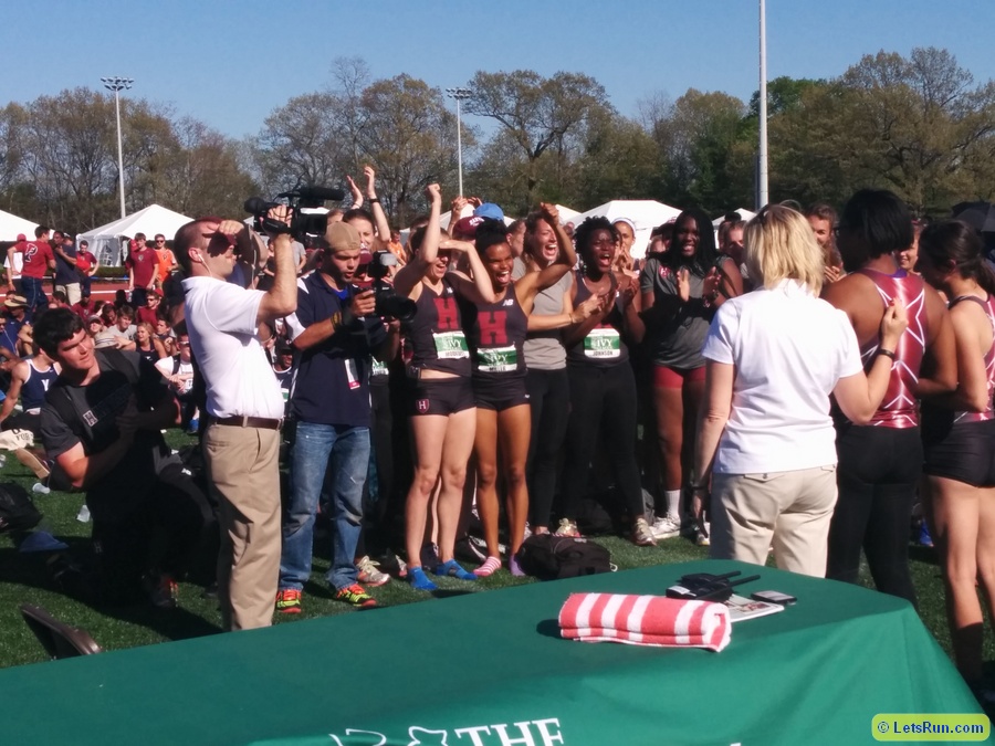 The Harvard women celebrate
