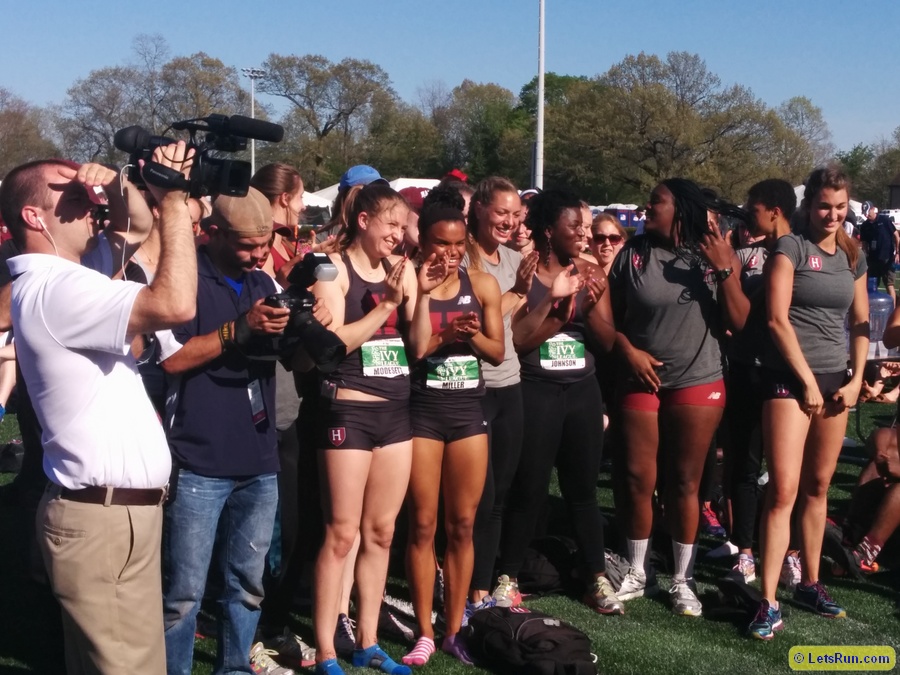 The Harvard women celebrate